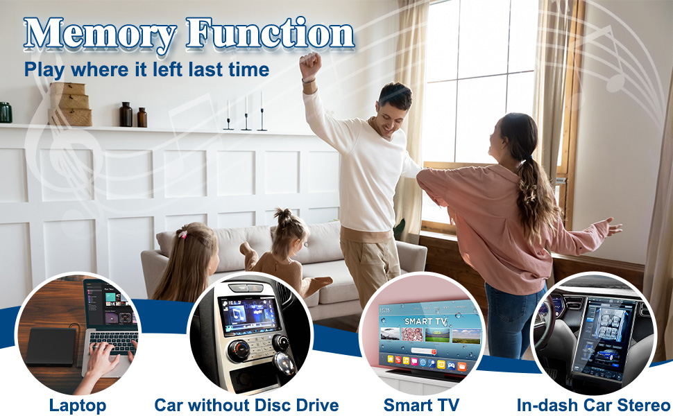 Jimtour Portable External CD Player for Car, New Universal Car CD