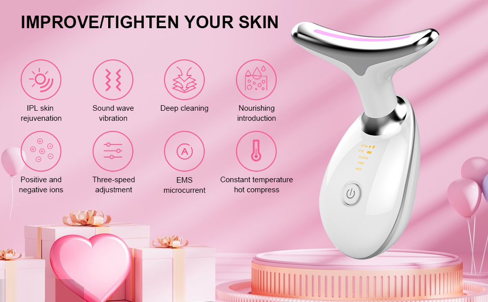 Face Massager Electric, 4in1 Face Lifting Device, EMS Gua Sha Tools