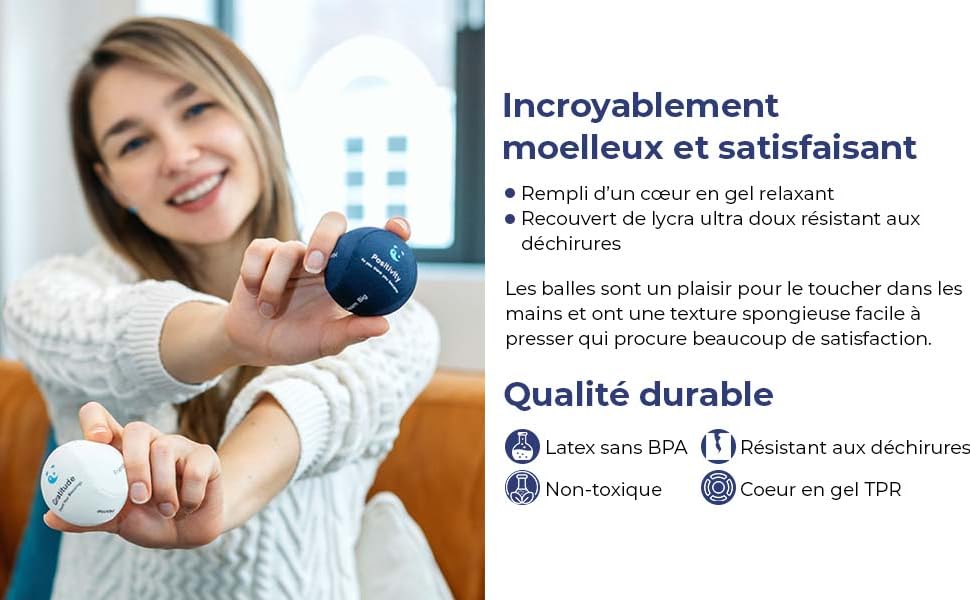 balles antistress, concentration, main agitees