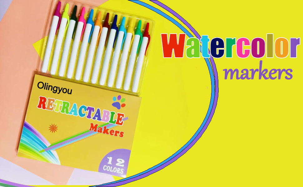 OLINGYOU Click Retractable Markers, 12 color Retractable