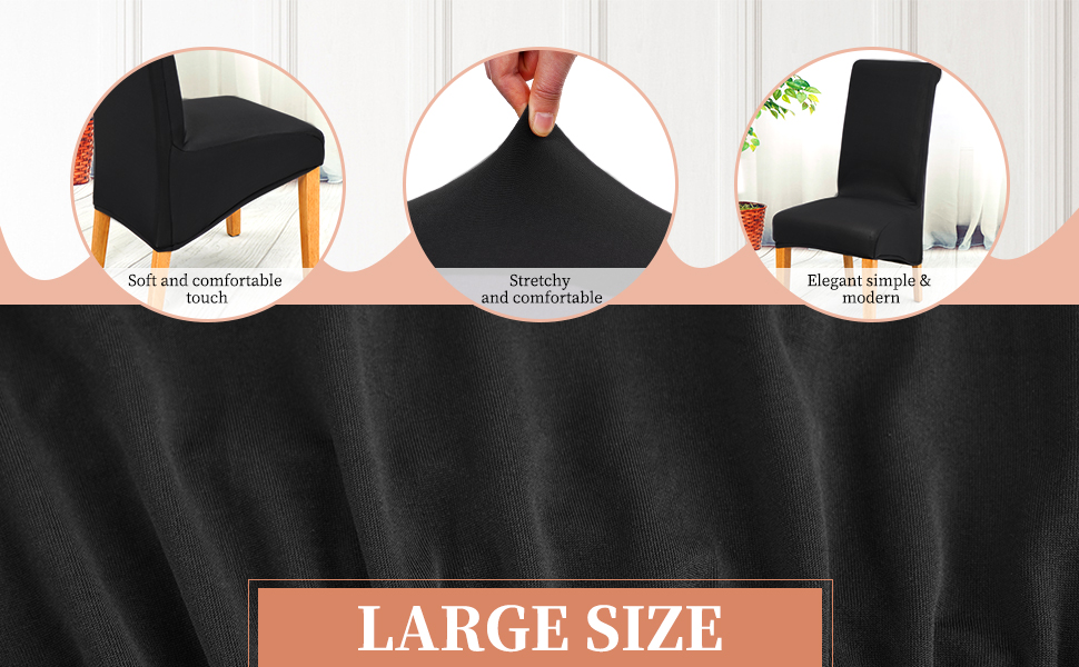 Pesonlook Set of 6 High Back Chair Covers, Stretch Spandex Fabric Chair