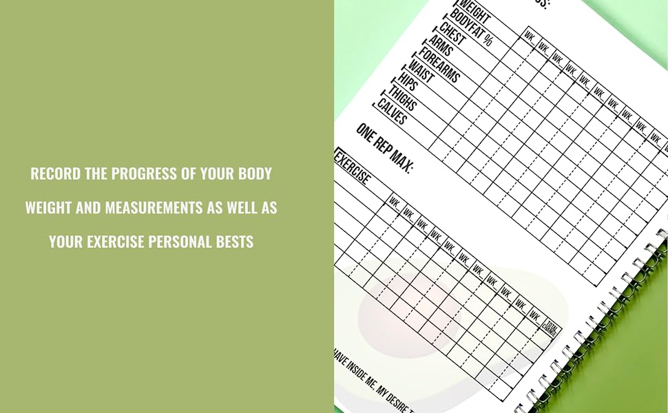 pages books notebooks workouts trainer spiral bound goal women's strength pad weights inspiration