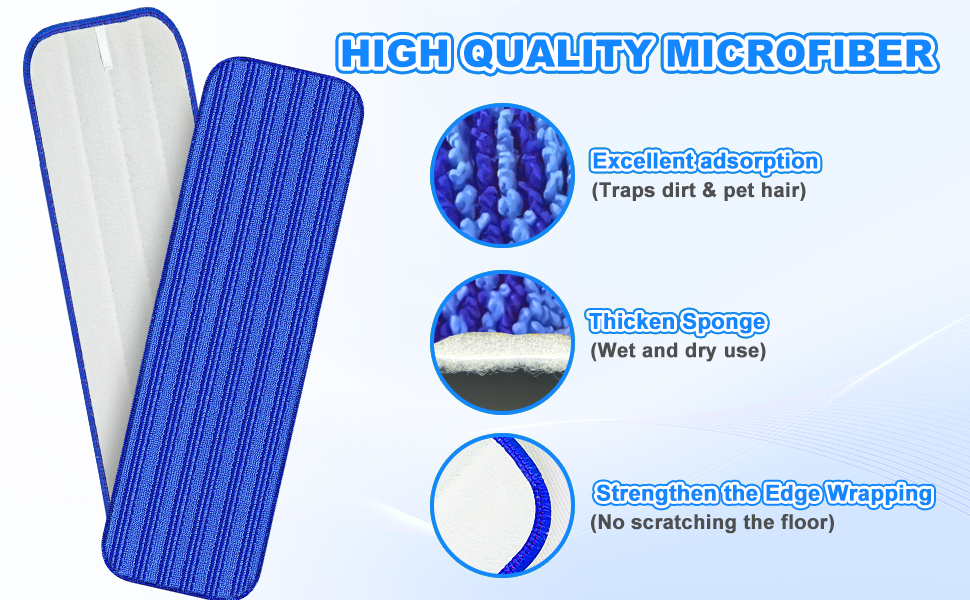 4 Pack Reusable Mop Refill Pads for Swiffer PowerMop, Power