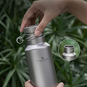 Boundless Voyage Outdoor 750ml Titanium Sports Bottle with Lid Flask Wide Mouth Water Bottle Canteen Drinking Bottle for Camping Cycling Hiking 15 7