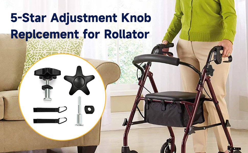 HIAORS Rollator Walker Replacement Knob, Arm Height Adjustment Knob for Rollator