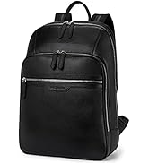 BOSTANTEN Men Leather Backpack 15.6 inch laptop Backpack Travel College Bag Black