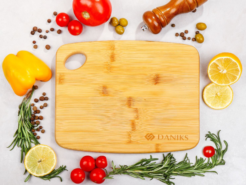 Daniks 100 Organic Bamboo Mini Cutting Board for Kitchen Heavy Duty Wood Chopping