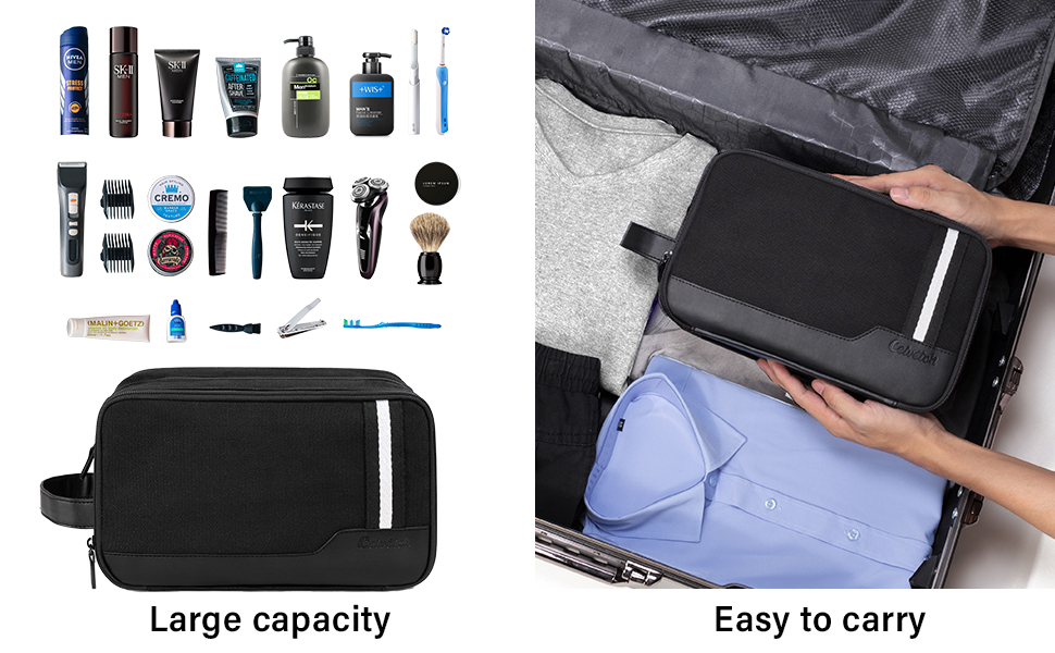 Celvetch Travel Toiletry Bag for Men Canvas Dopp Kit