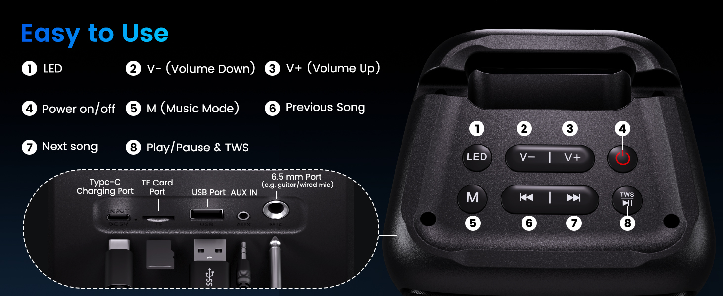 bluetooth speaker and microphone wireless microphone and speaker