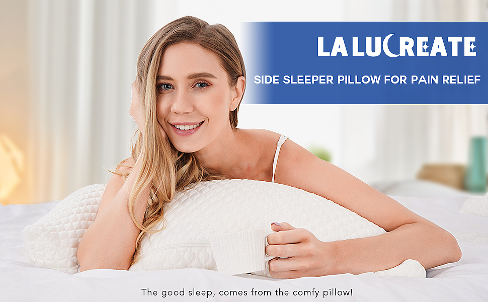 Side Sleeper Pillow for Neck and Shoulder Pain Relief