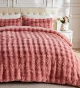 Lotus Karen Fluffy Comforter Set Cover Set-Rabbit Fluff Faux Fur Duvet Cover Full Size,Dark Gray ...