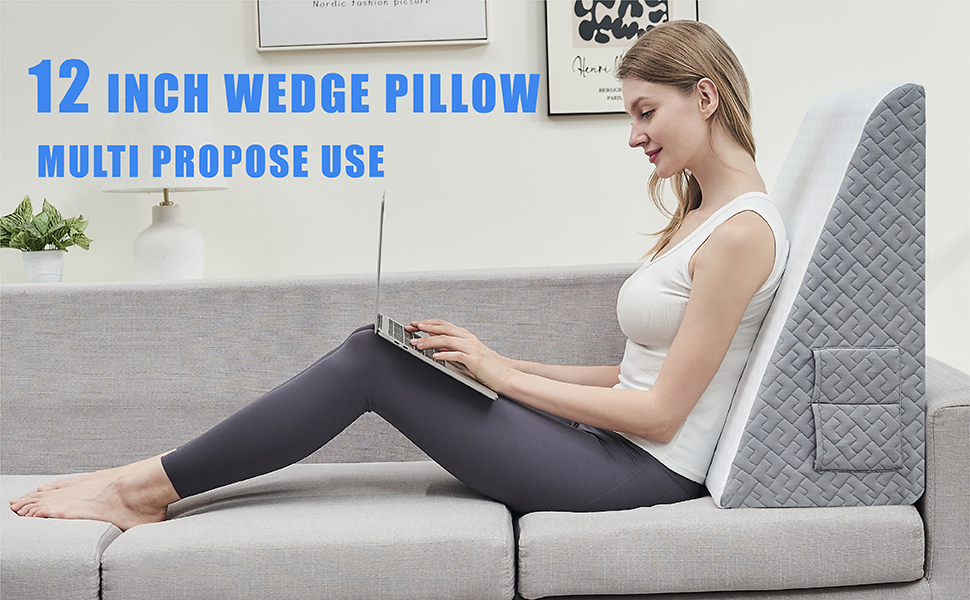 Eastoptex Bed Wedge Pillow for SleepingMemory Foam Wedge