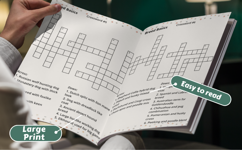 Dogs Crosswords large print