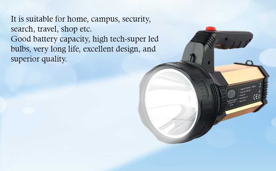 Diwali Sale Renmax Rechargeable Searchlight Torch – Bright Led Laser Flashlight With 800M Beam Range, 6000Mah Battery, Metal Housing &Amp; Plastic Body – Powerful Security Light, 1 Pc 10 Spn-Nvu