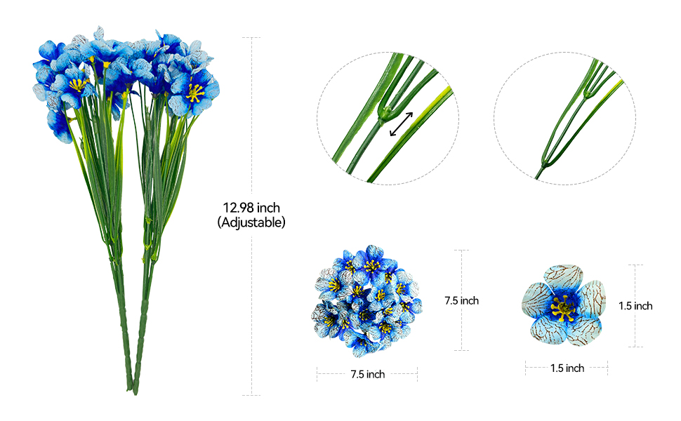 Enirunly Artificial Flowers for Outdoor, No Fade Fake