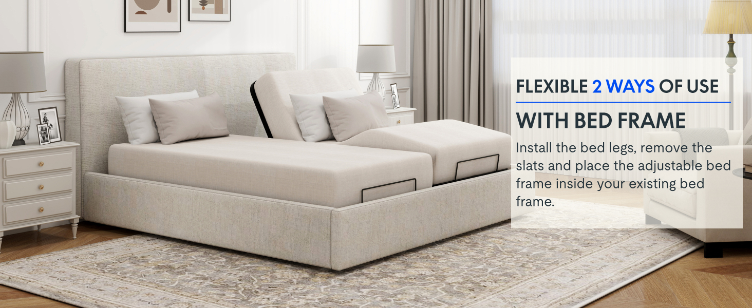 FLEXISPOT Split King Adjustable Bed Frame Base,FivePiece