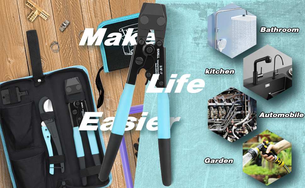 PEX crimping clamp cinch tool kit