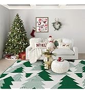 NICETOWN Christmas Rugs for Living Room 8x10, Washable Christmas Large Area Rugs Non-Slip Rubberb...