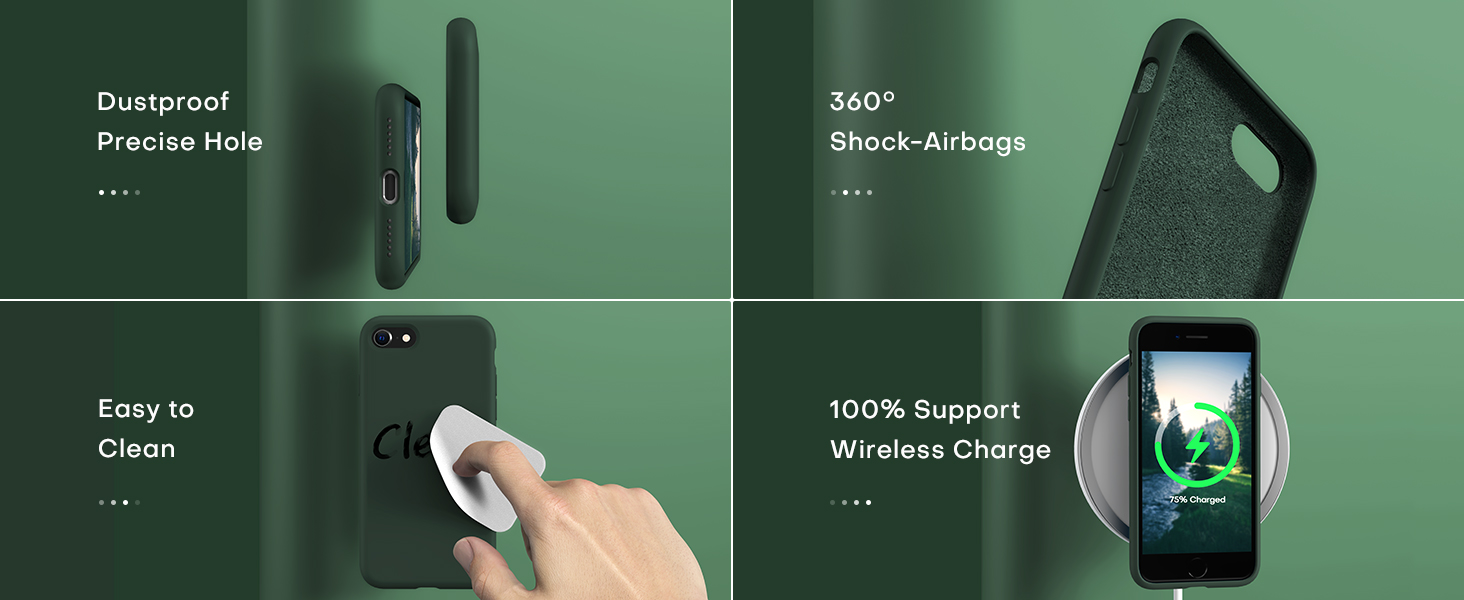 TOCOL for iPhone SE Case 2020/2022, iPhone 8/7 Case, with 2 Pack Screen