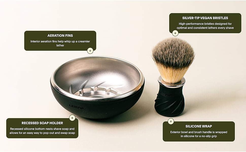 Leaf Shave Bowl & Brush Product Features