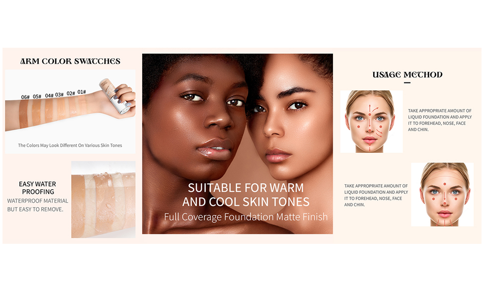 KASTWAVE Foundation Makeup, Durable Waterproof Soft Matte Liquid Foundation, Oil Control Concealer Cream Full Coverage Foundation. (102 Nude, 40 ml) 4 A