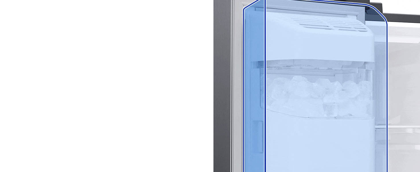 Side by Side Samsung, 634L, Clasa E, No Frost+, Space Max Technology, Twin Cooling+, Smart Conversion, Power Cool, Power Freeze, RS6JA8510S9/EG 5 Producător de gheață de interior