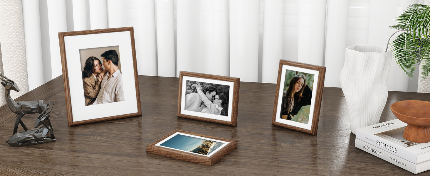 FLYJOE 8x10 Picture Frame, Display Pictures 5x7 with Mat