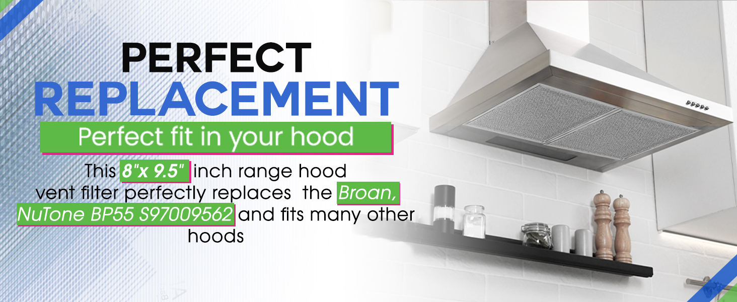 The exhaust hood filter is a perfect replacement for BP55 filter