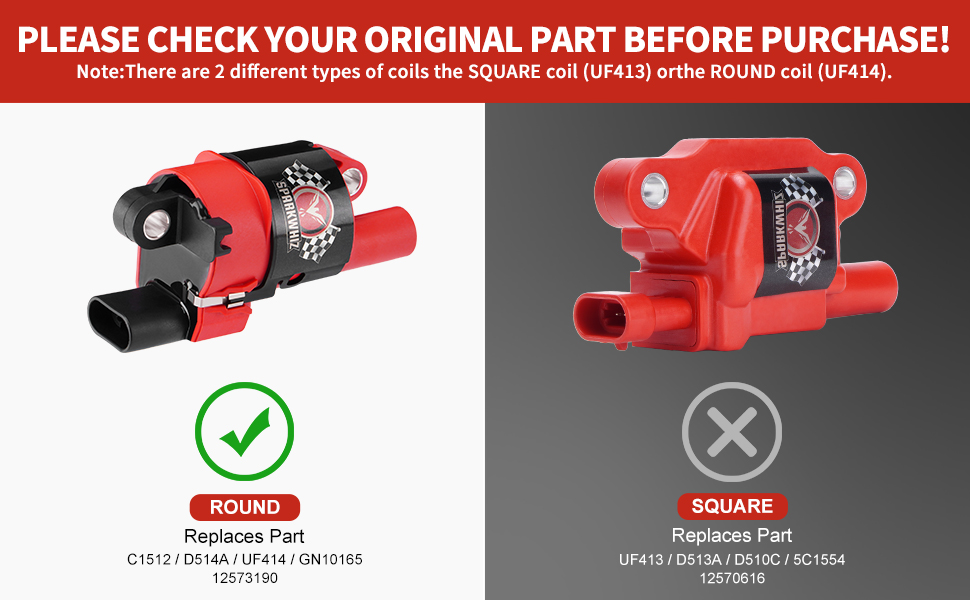 Round Ignition Coil Pack D514A