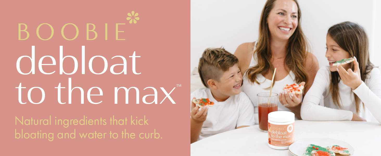 Happy mother eating cookies with children.