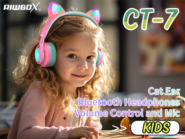 Amazon.com: Riwbox CT-7 Cat Ear Bluetooth Headphones, LED