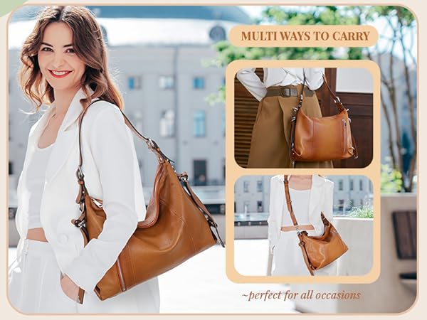 Amazon.com: HESHE Shoulder Bag Designer Soft Genuine Leather