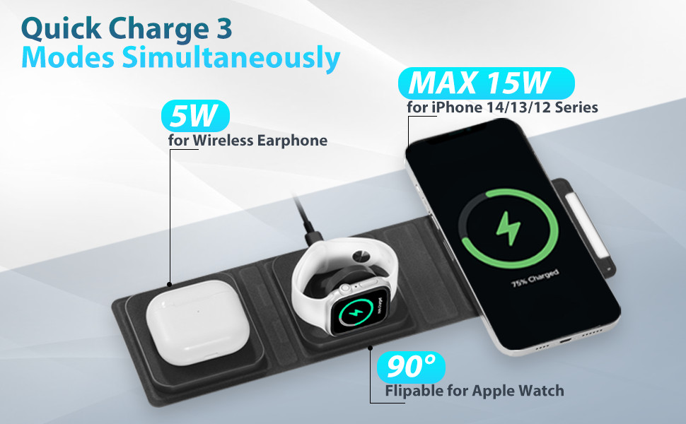 Mophie 3 in 1 wireless charging station apple,Magnetic Foldable Charging Station Compatible