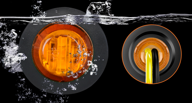 3/4 inch amber round bullet marker light turn light flush mount led light