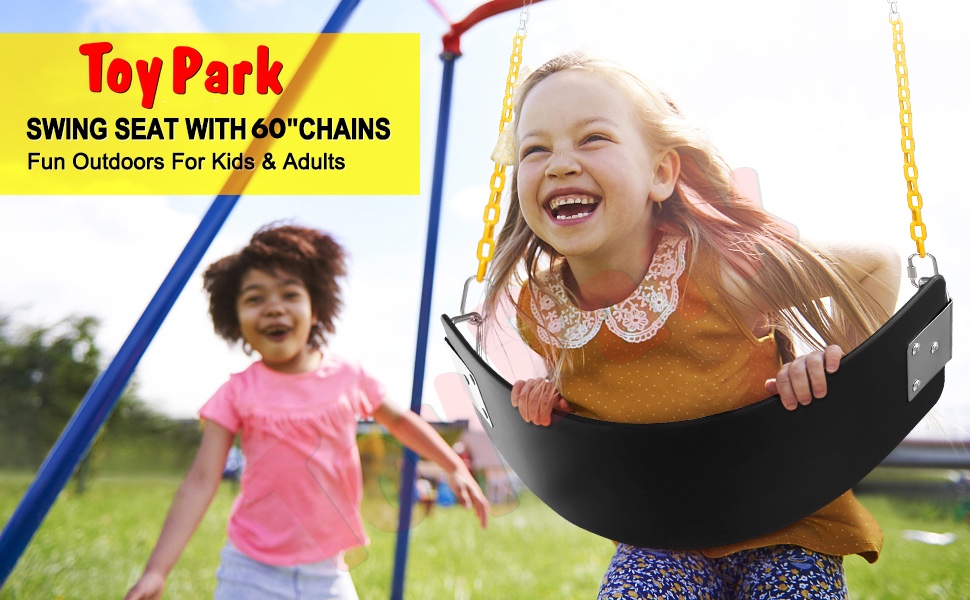 Toy Park Kids Premium Flexible Swing Seat Heavy Duty 60″ Chain Plastic Coated – Playground Swing Set Accessories with Snap Hooks (Green) Toy Park Kids Premium Flexible Swing Seat Heavy Duty 60″ Chain Plastic Coated – Playground Swing Set Accessories with Snap Hooks (Green)