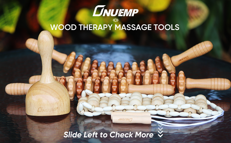 2in1 Wooden Therapy Massage Tools Set Wood Maderoterapia Kit or