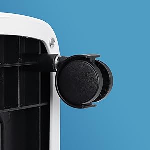 Aigostar Klimagerät Mobil Ohne Abluftschlauch, 60W Luftkühler Mit Wasserkühlung 3,5L Wassertank, 65° Oszillation, 1-12H Timer, Mit Fernbedienung & 2 Kühlakkus, 3Modi Verdunstungskühler Air Cooler 17 Rollen