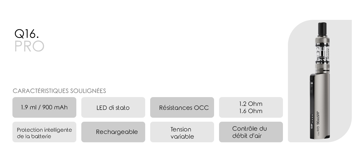 CARACTERISTIQUE SOULIGNEES Q16 PRO
