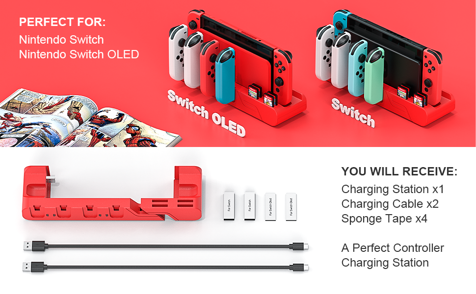 Switch Controller Charging Dock Compatible with Nintendo