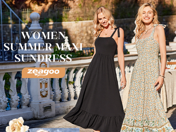 Zeagoo Sunmmer Sundress for Women 2025 Floral Tiered Maxi