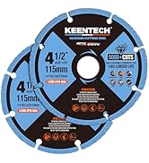 KEENTECH 4 1/2 x 7/8 Inch Diamond Cut Off Wheel for Metal Cutting, Compatible with Angle Grinder ...