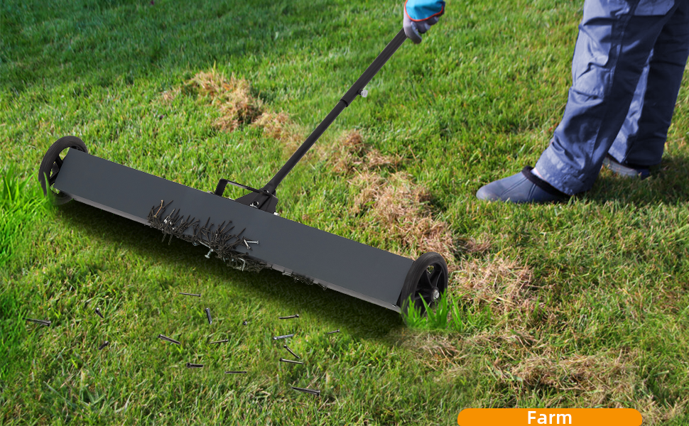 36'' Heavy Duty Sweeper with Wheels, 50 Lbs Capacity Rolling