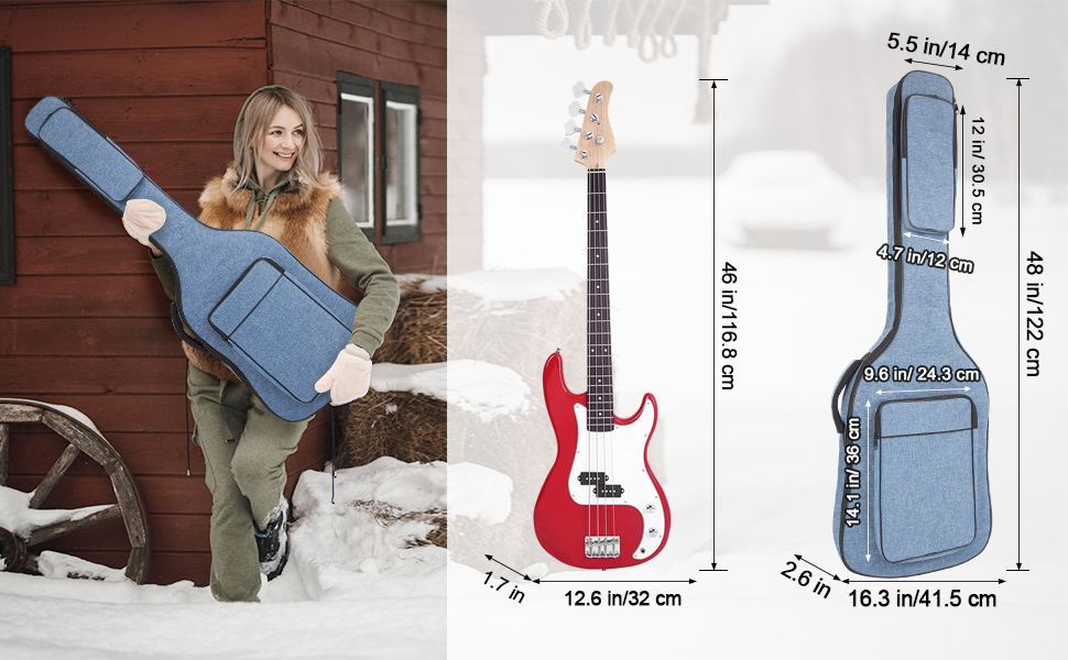 Amazon.com: MUZTOP Bass Guitar Bag, 7MM Padding Bass Guitar
