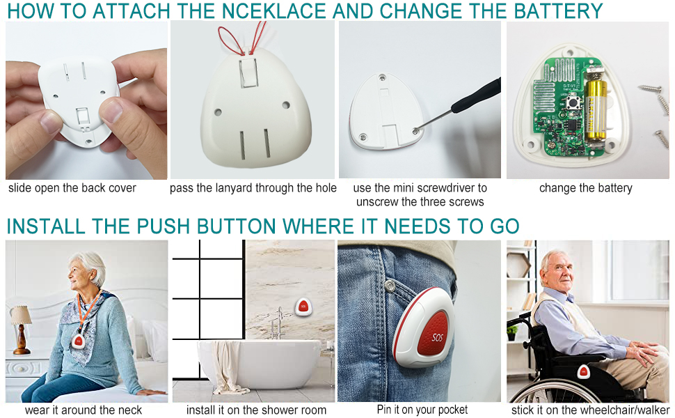 How to install and use the SOS one-touch help button