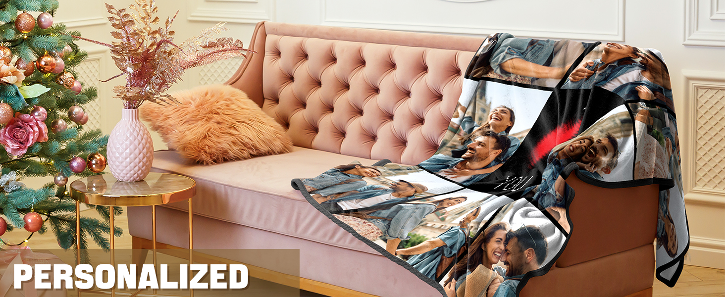 UNIGIFTIME Custom Blanket with Picture, Personalized