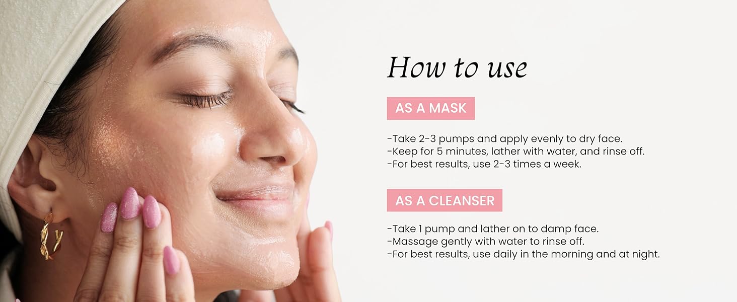 Foxtale Purify & Glow Cleanser + Mask With French Pink Clay