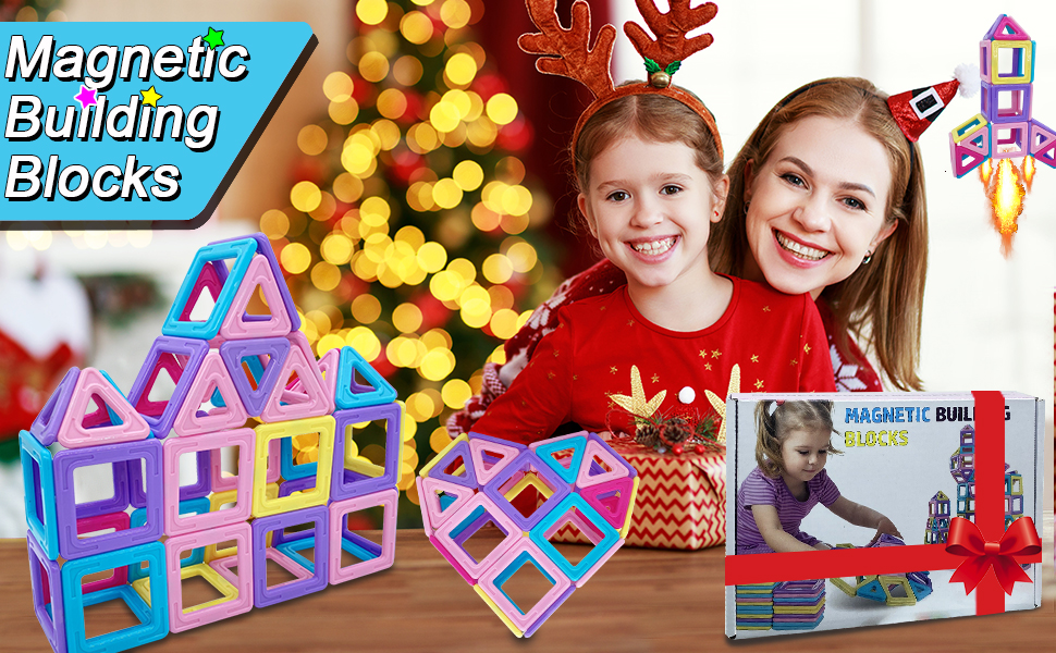 Blocs de construction magnétiques _ Cadeau fille 3 4 5 6 ans _ Jouet à partir de 3 4 5 6 7 ans Garçon Fille