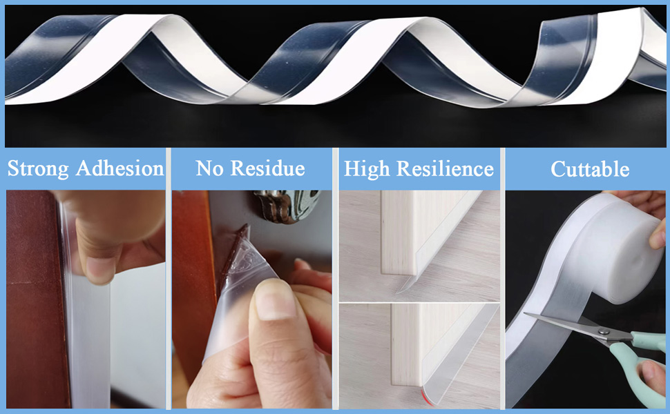 Upgraded 32.8FT Silicone Weather Stripping Door Seal, No Residue Glass