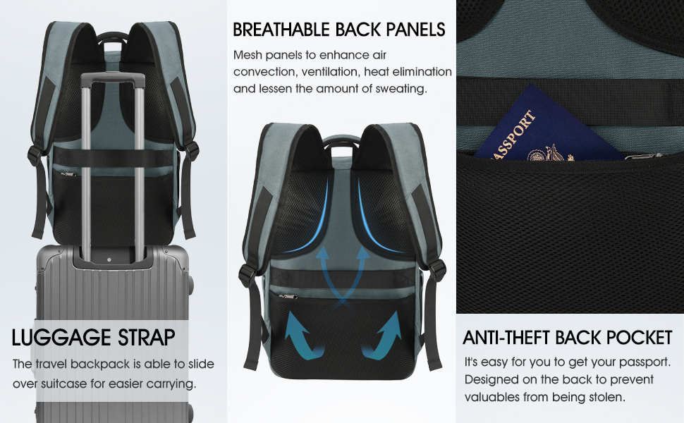 Laptop Backpack 15.6 inch Travel Backpack for Men Women Waterproof