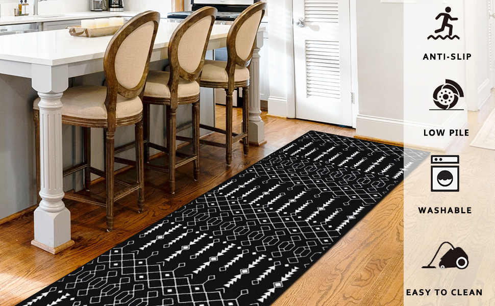 Capslpad 2x8 ft Runner Rug for Hallways Non Slip Boho Kitchen Runner